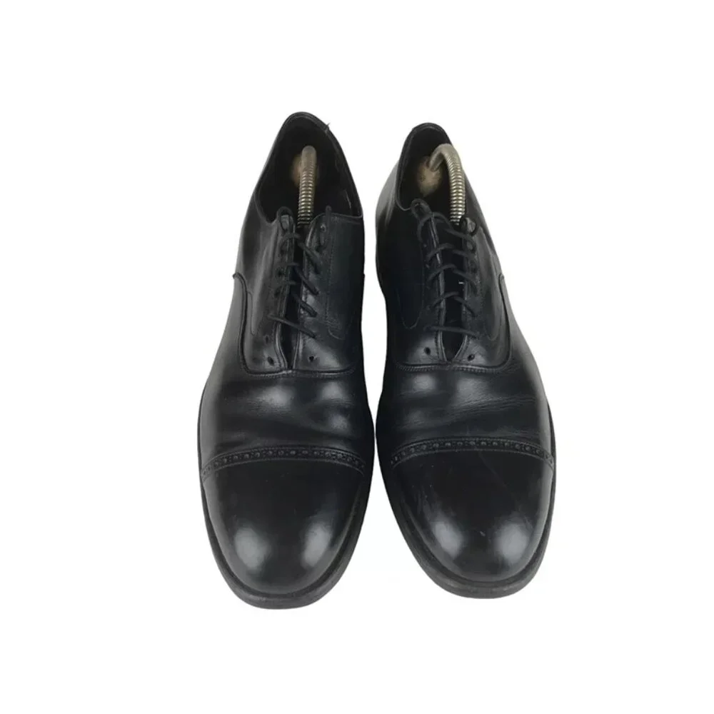 Weyenburg Mens Black Silk Comfort Leather Cap Toe Oxford Shoes‎ Size US 10.5 C